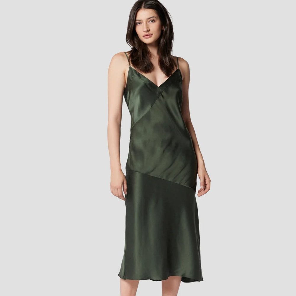 NWT Equipment Silk Arles Dress Forest Green - Size 4